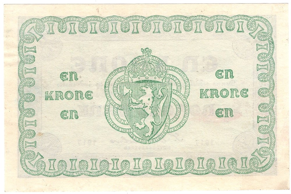 En krone 1917 F.6025413. Kv.0/01