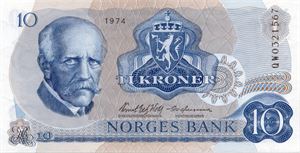 10 kroner 1974 QW erstatning ex. Skanfil 14.7.17