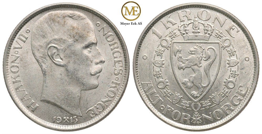 1 krone 1913 Haakon VII. Kv.0