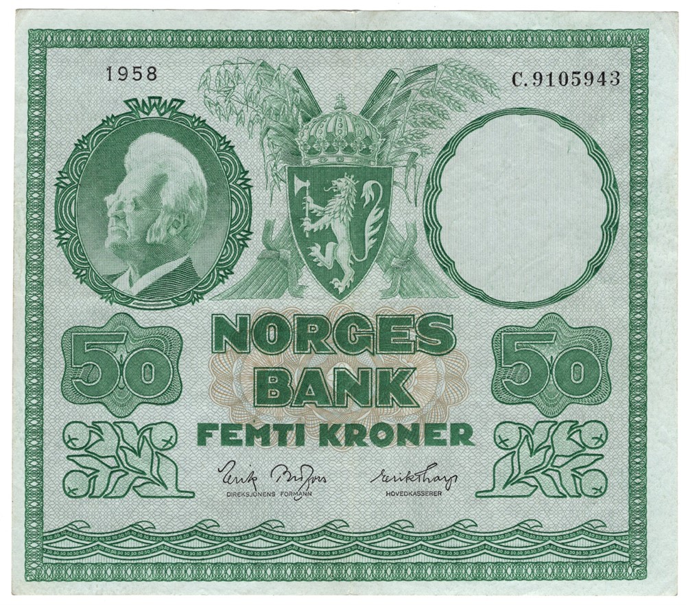 50 kroner 1958 C. Kv.1+/01