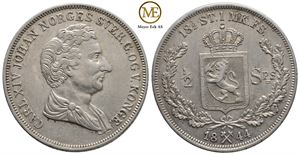 1/2 speciedaler 1844 Carl XIV Johan. Kv.01