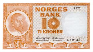 10 kroner 1972 L