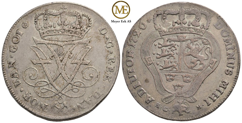 4 mark 1726 Frederik IV. Kv.1+