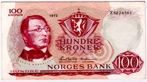 100 kroner 1972 Z 5-million erstatning Kv.1+