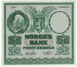 50 kroner 1951 A.4864831. Kv.01