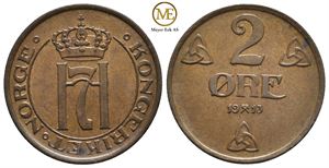 2 øre 1913 Haakon VII. Kv.0