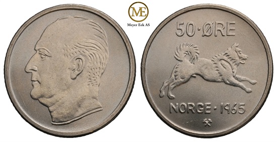 50 øre 1965 Olav V. Kv.0