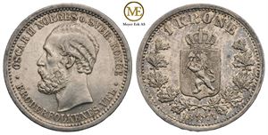 1 krone 1877 Oscar II. Kv.01