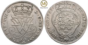 4 mark 1725 Frederik IV. Kv.1+