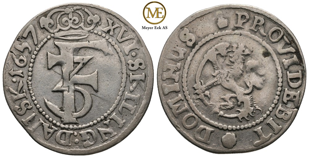 Mark 1657 Frederik III. Kv.1/1+