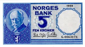 5 kroner 1959 G Kv.0
