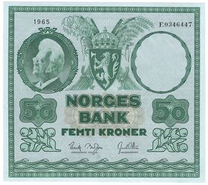 50 kroner 1965 F.0346447. Kv.01