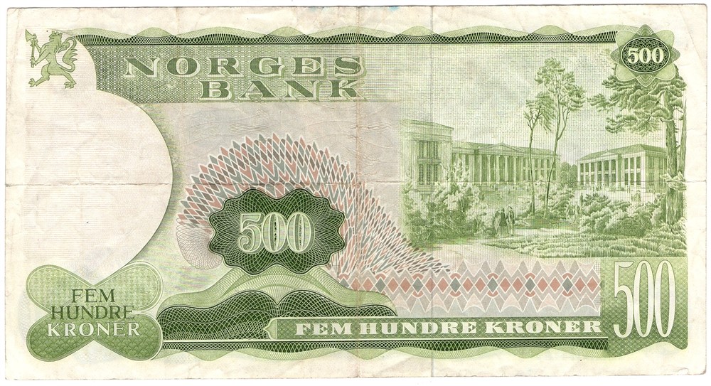 500 kroner 1978 Z.0025163 erstatningsseddel. Kv.1-