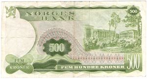 500 kroner 1978 Z.0025163 erstatningsseddel. Kv.1-