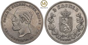 2 kroner 1900 Oscar II. Kv.1/1+