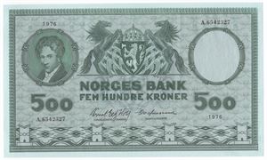 500 kroner 1976 A.6542327. Kv.0/01