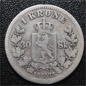 1 krone 1875 kv. 1/1-