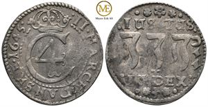 2 mark 1645 Christian IV. Kv.1+