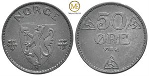 50 øre 1941 zink. Haakon VII. Kv.0