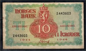 10 krone 1944 Z London kv. 1