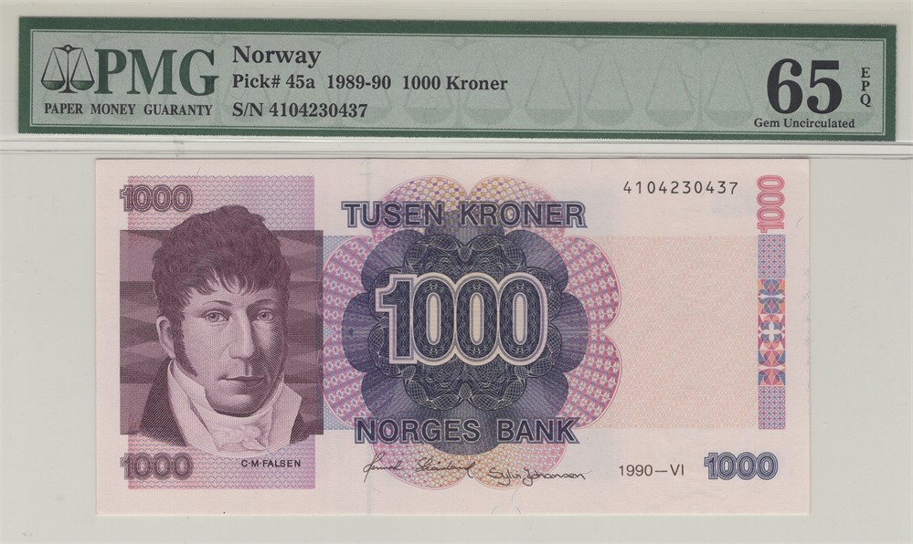 1000 kroner 1990 VI utg. Kv.0