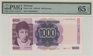 1000 kroner 1990 VI utg. Kv.0