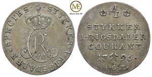 1/5 speciedaler 1796 IGM. Christian VII. Kv.1+