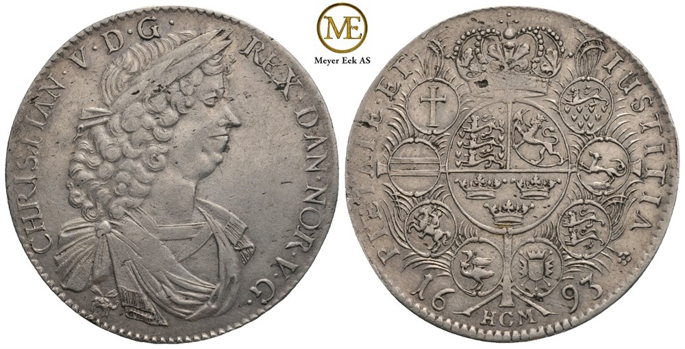 Speciedaler 1693 Christian V. Kv.1+