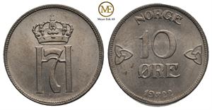 10 øre 1922 Haakon VII. Kv.0