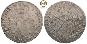 1/2 speciedaler 1779 Christian VII. Kv.1/1+