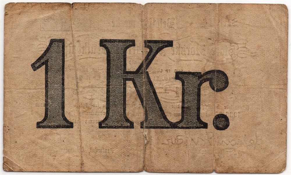 1 krone 1936/37 Serie V. Store Norske Spitsbergen. Kv.1-/2