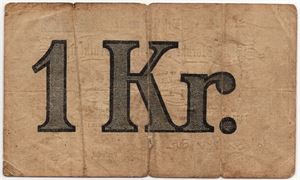 1 krone 1936/37 Serie V. Store Norske Spitsbergen. Kv.1-/2
