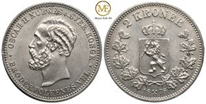 2 kroner 1878 Oscar II. Kv.0