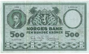 500 kroner 1966 A.2585150. Kv.1/1-