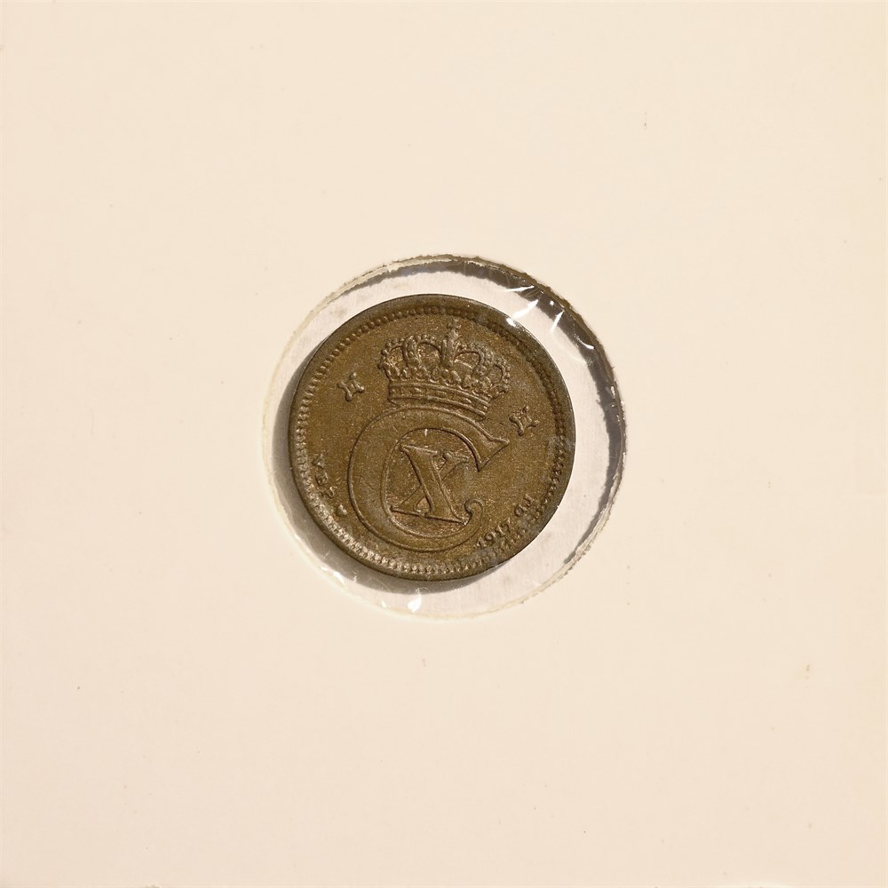 Danmark 1 øre 1917 kv. 1+/01