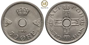 50 øre 1946 Haakon VII. Kv.0