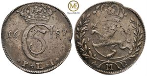 4 mark 1687 Christian V. Kv.1+