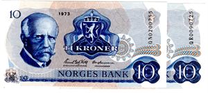 10 kroner 1973 QN og QR erstatning Kv.0