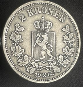 2 kroner 1904 Ex.RMF 19.3.22 Kv.1+