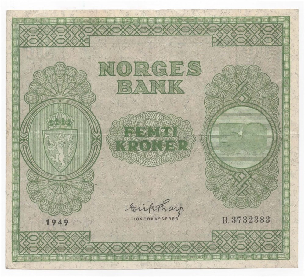 Norge 50 kroner 1949 B kv. 1