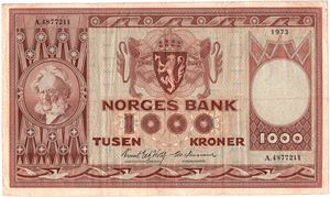 1000 kroner 1973 A.4877211. Kv.1