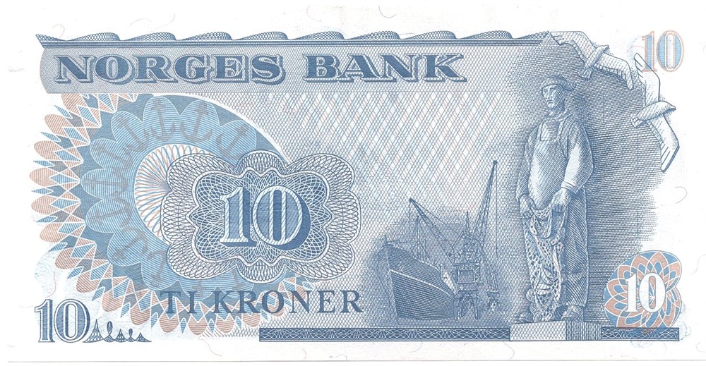10 kroner 1978 HO. Erstatningsseddel. Kv.0