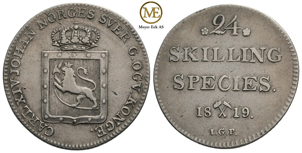24 skilling 1819 Carl XIV Johan. Kv.1+