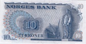 10 kroner 1974 QL erstatningsseddel. Kv.0
