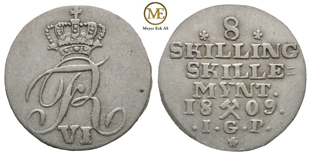 8 skilling 1809 Frederik VI. Kv.1+