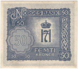 50 kroner 1944 X.442560 London Utgaven. Kv.01