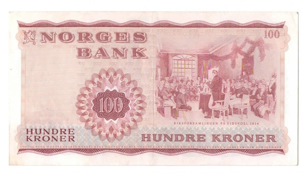 Norge 100 kroner 1967 X kv. 1+