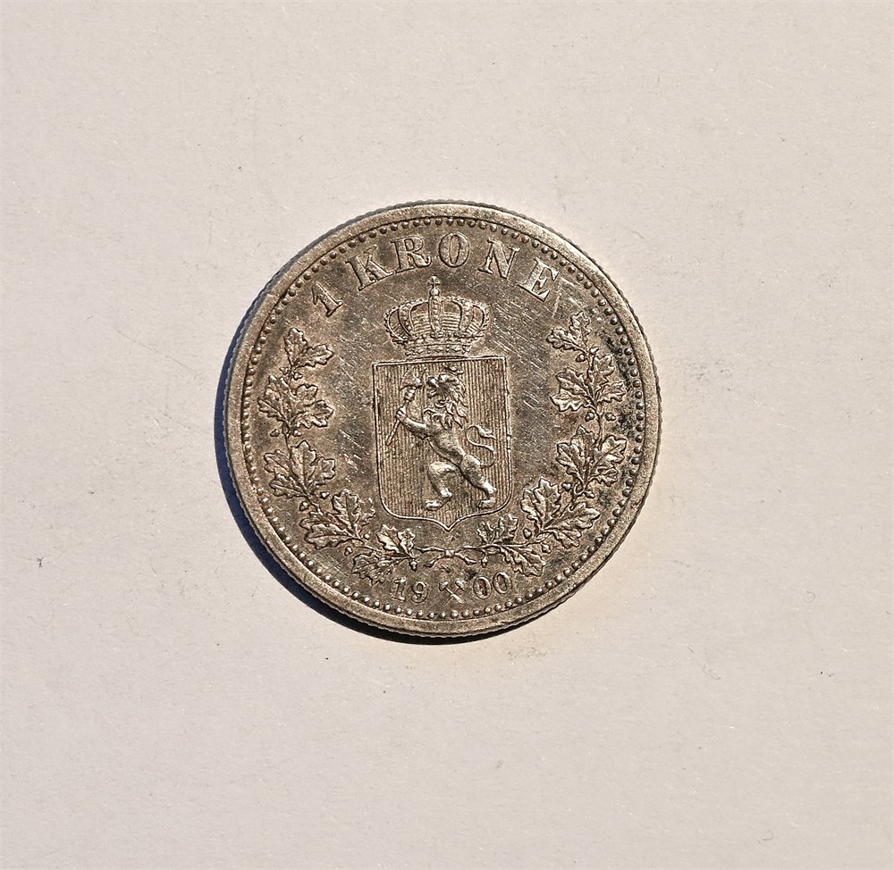 Norge 1 krone 1900 kv. 1+/01