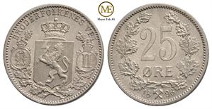 25 øre 1896 Oscar II. Kv.0