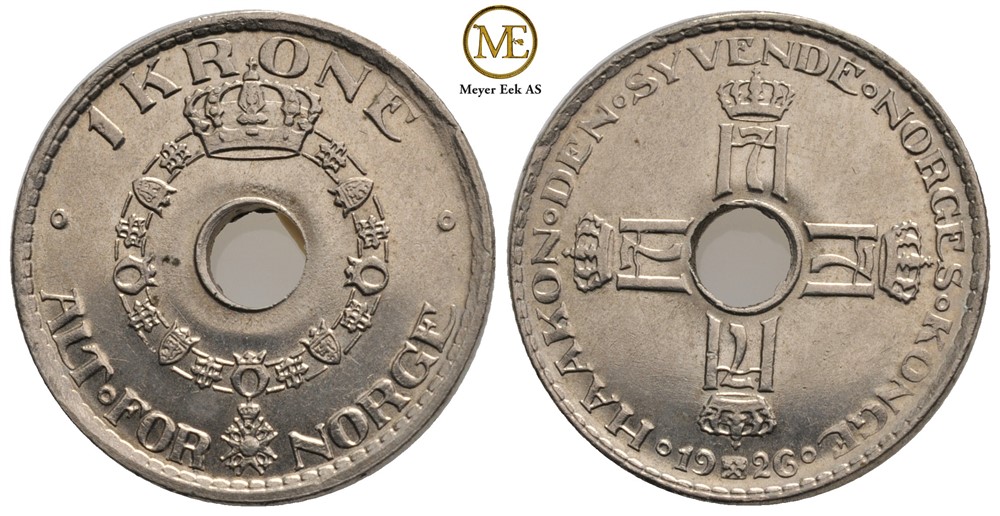 1 krone 1926 Haakon VII. Kv.0
